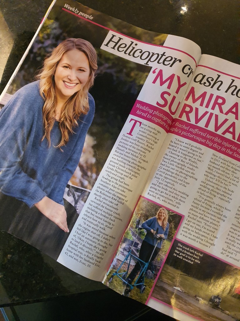 Woman's Weekly magazine spread: Helicopter crash - My miracle survival, featuring Rachel Jordan